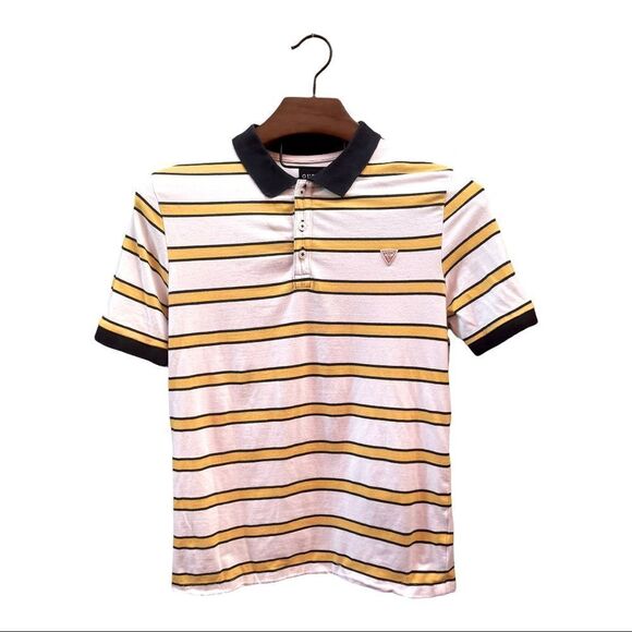 π‘ GUESS Polo Shirt Mβ | Retro Stripe Vibes π― - Picture 2 of 6